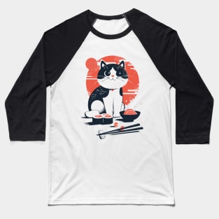 Sushi Lover Cat Baseball T-Shirt